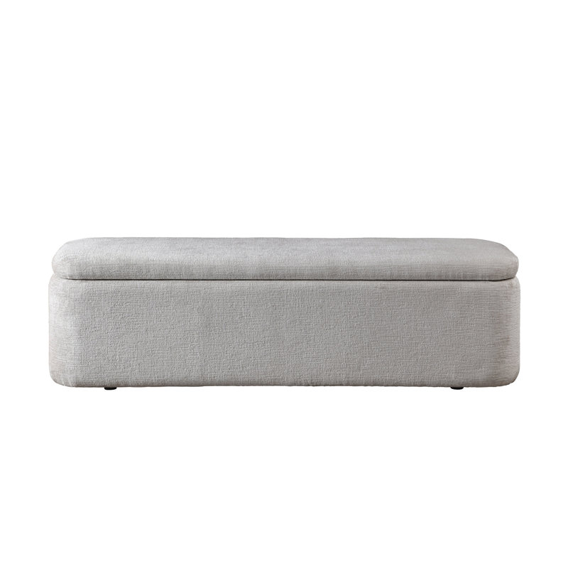 Orane Gray Linen Bench w/Storage