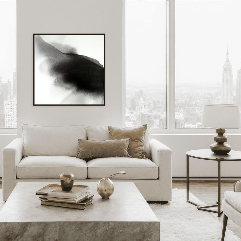 Abstract The Darkness Always Leads to Light by  - Picture Frame Graphic Art, 24" H x 24" W x 2.375" D, Black
