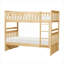 Lit superposé simple au-dessus de simple en bois massif pour chambre d'enfant, style transitionnel avec rangement et sécurité