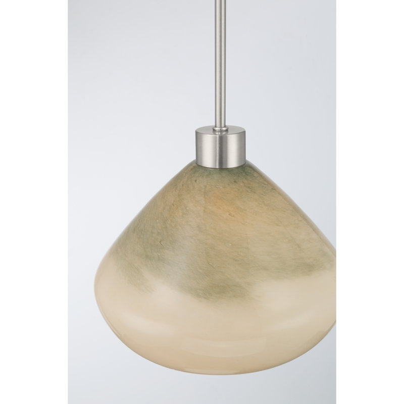 Elaris 12.5" 1-Light Pendant, Green, Nickel