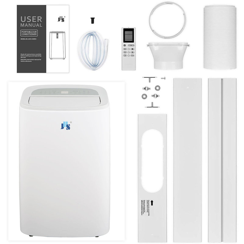 JHS 14,000 BTU White Portable Air Conditioner with Remote