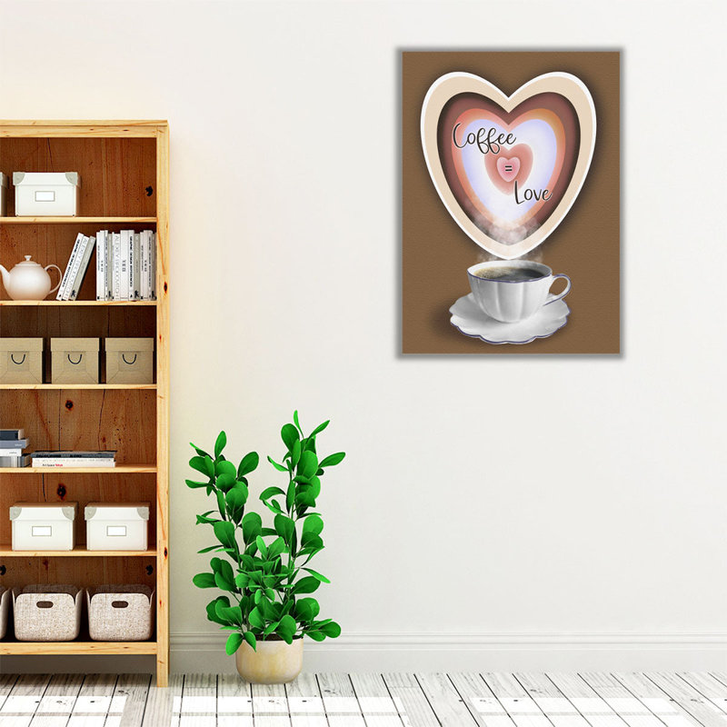 «Coffee Equals Love», reproduction d'art sur toile, H 16 po x l 12 po