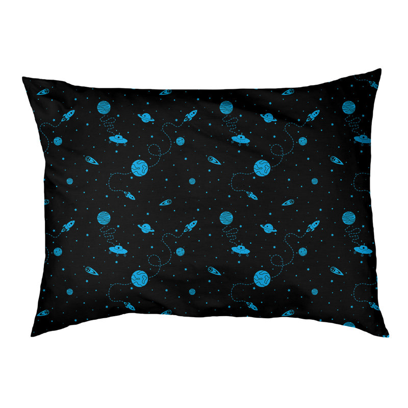 Coussin extérieur pour chien extérieur space Byrge, Très grand (l 52 po x P 42 po x H 17 po), Noir / Bleu