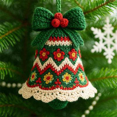 Ensemble d'ornement tricoté en forme de père Noël au crochet fait à la main