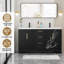 Ensemble de meuble-lavabo à double cuve 60 "avec comptoir en résine, robinet, assemblage requis-1169763521