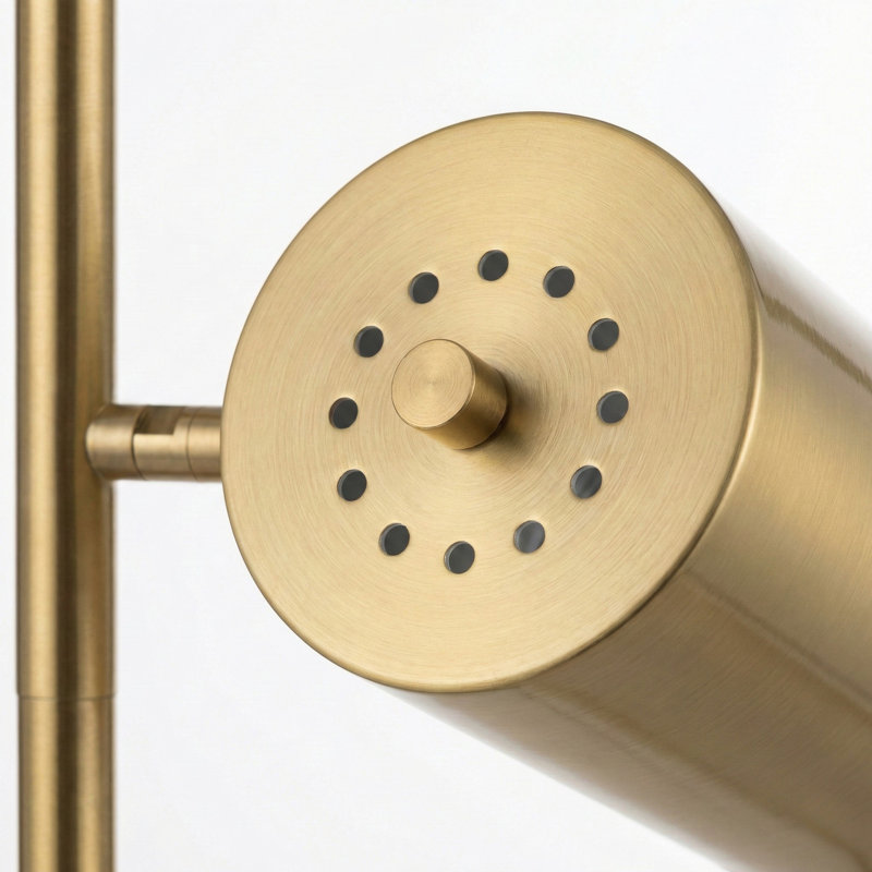 Lampe sur pied en laiton doré