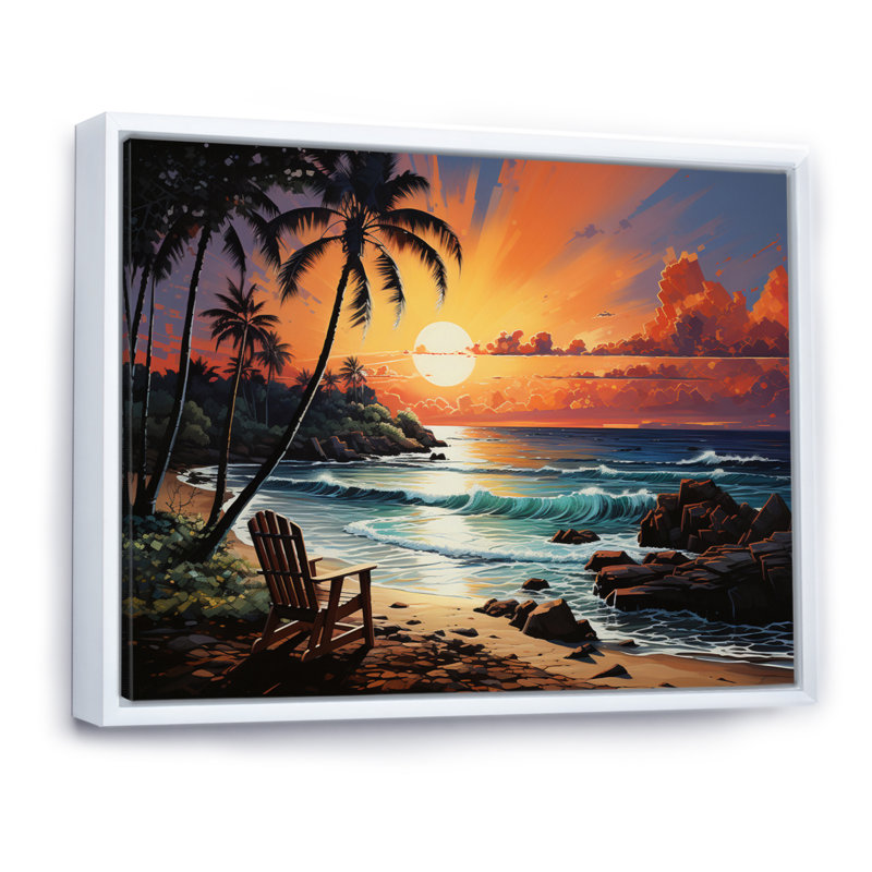 Sophina Beach Photo Tropical Vibes XXII, H 12 po x l 20 po x P 1 po, Cadre flottant blanc