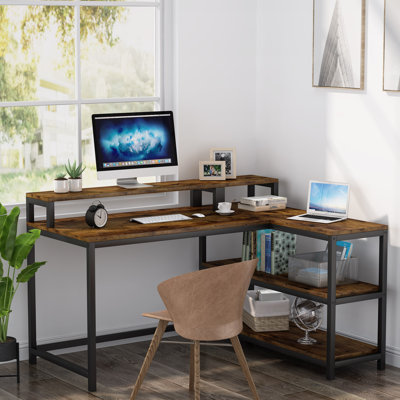 Orrville L-Shaped Steel Computer Desk