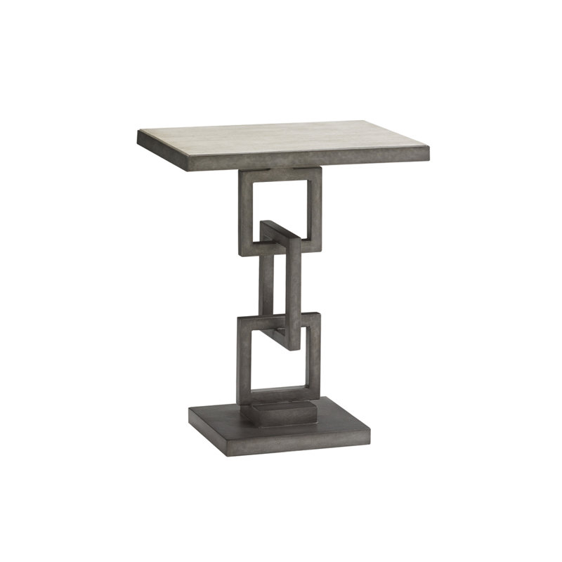 Deerwood 20" Gray Wood and Metal Rectangular Side Table