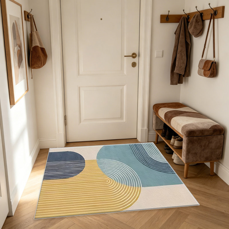 Mid-Century Modern carpet-easy to clean, machine-washable, soft and comfortable; suitable for door mats, kitchens, living rooms, bedrooms, corridors, and laundry areas. Easy to clean, durable carpet for home decoration.