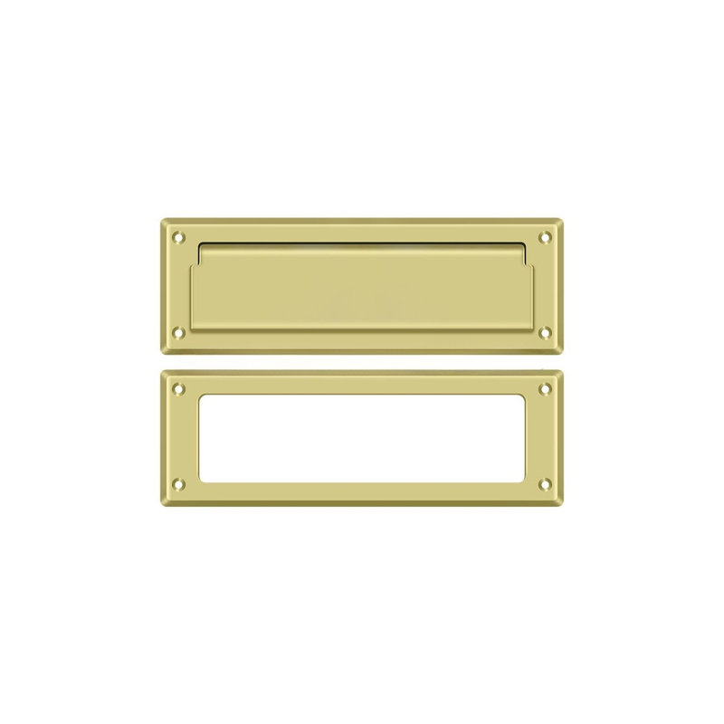 Brass Mail Slot, 2.875" H x 8.875" W x 0.5" D, Polished Brass