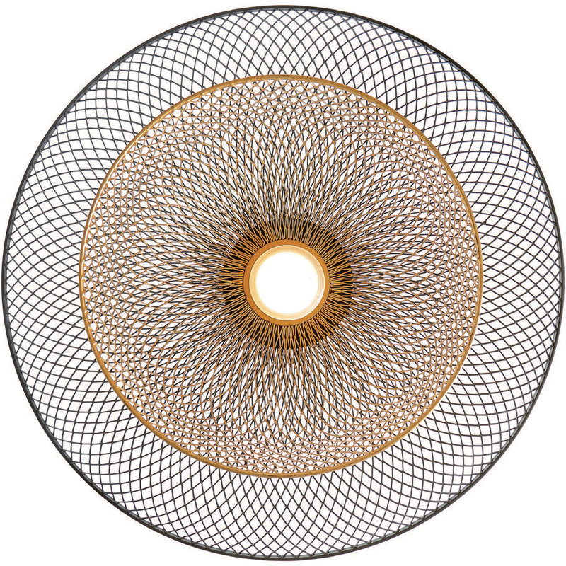 Luminaire suspendu à DEL intégré de 16 pouces Kenmore, finition noir mat et or