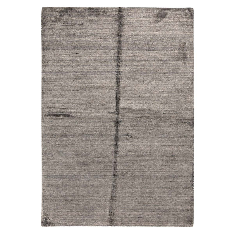 Tapis gris / gris foncé de haute qualité noué à la main
