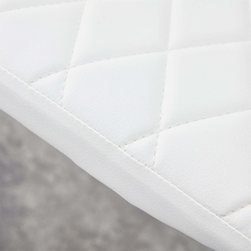 Danysha Faux Leather High Back Upholstered Dining Chair, White, 6