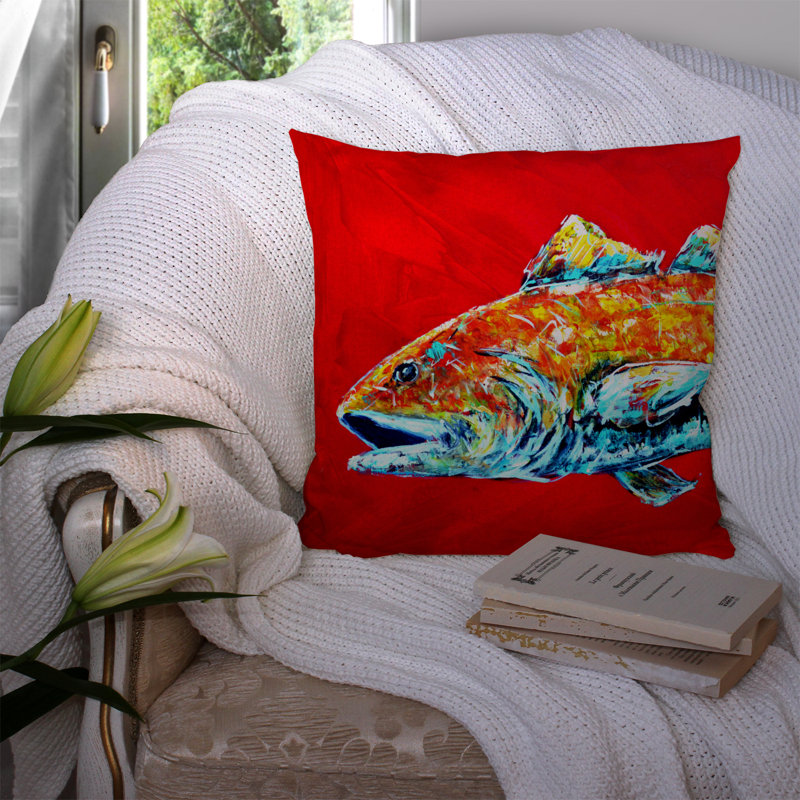 Fish Alphonzo Outdoor Throw Pillow, 18" H x 18" W x 5.5" D