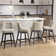 Swivel Upholstered Counter Stool with Solid Wood Frame