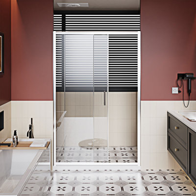 Tempered Glass Single Sliding Shower Door