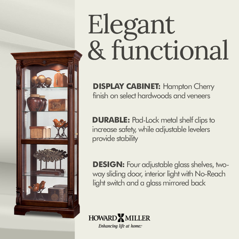 Bernadette Solid Wood Lighted Curio Cabinet