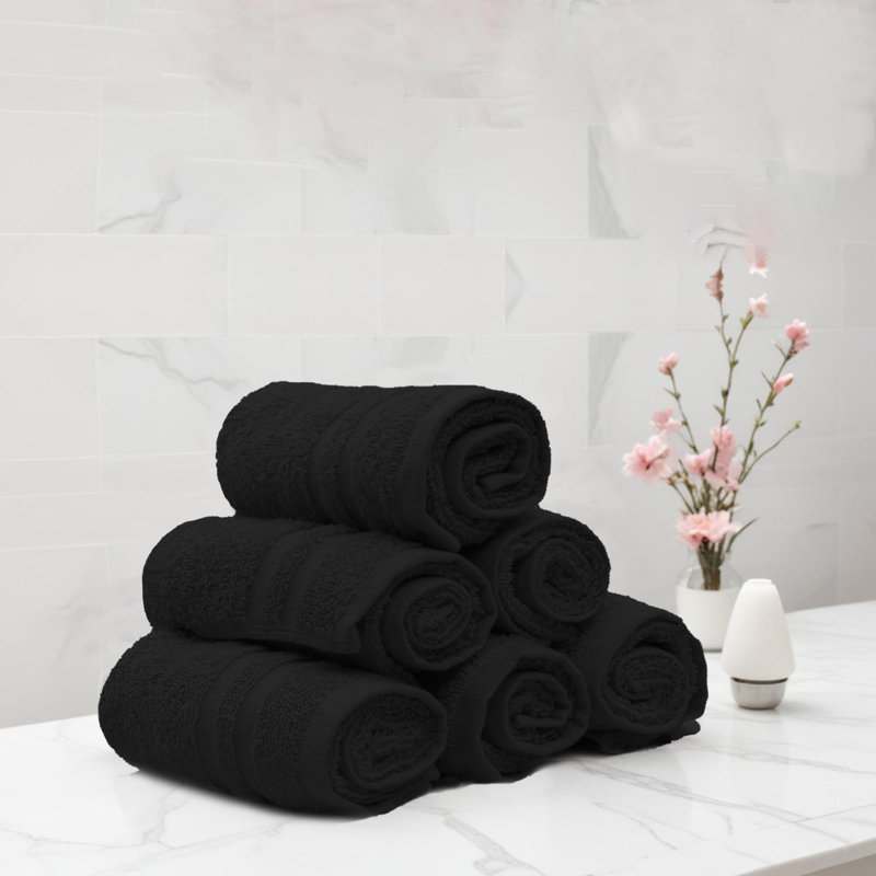 Masoud Guest Towels 30x50, Black
