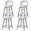 Swivel Upholstered Bar Stool with Iron Frame-1544208729