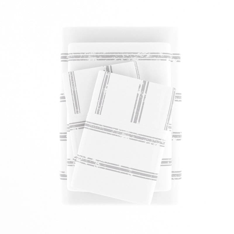 King Gray Chevron Microfiber Deep Pocket Sheet Set