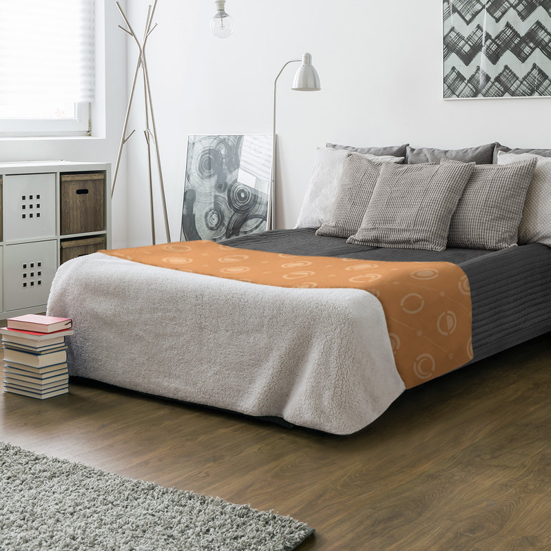 Couverture polaire moon phases, l 50 po x L 60 po, Orange
