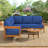 Spacious Patio Sofas, Acacia Wood L Shape Modern Corner Seating, Garden