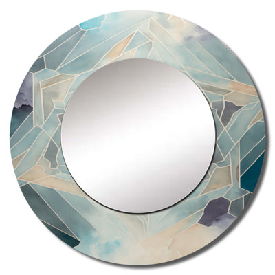 Fundamental Patterns Sacred Geometry VII - Geometric Unique Wall Mirror, Modern Round Mirror, Printed Metal Art