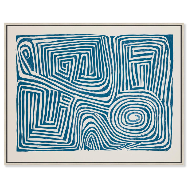 «Maze Loop II», reproduction d'art sur toile par Art Remedy, H 21 po x l 25 po, Cadre argenté