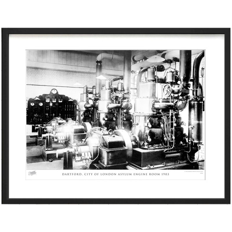 Dartford, City Of London Asylum Engine Room 1903 - Single Picture Frame Print, 60cm H x 80cm W x 2.3cm D