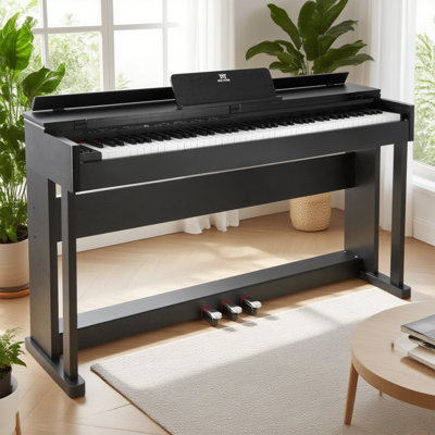 88 Key Weighted Wooden Upright Digital Piano With 3-pedals，full Size Digital Piano 88 Key Weighted Keyboard Hammer Action