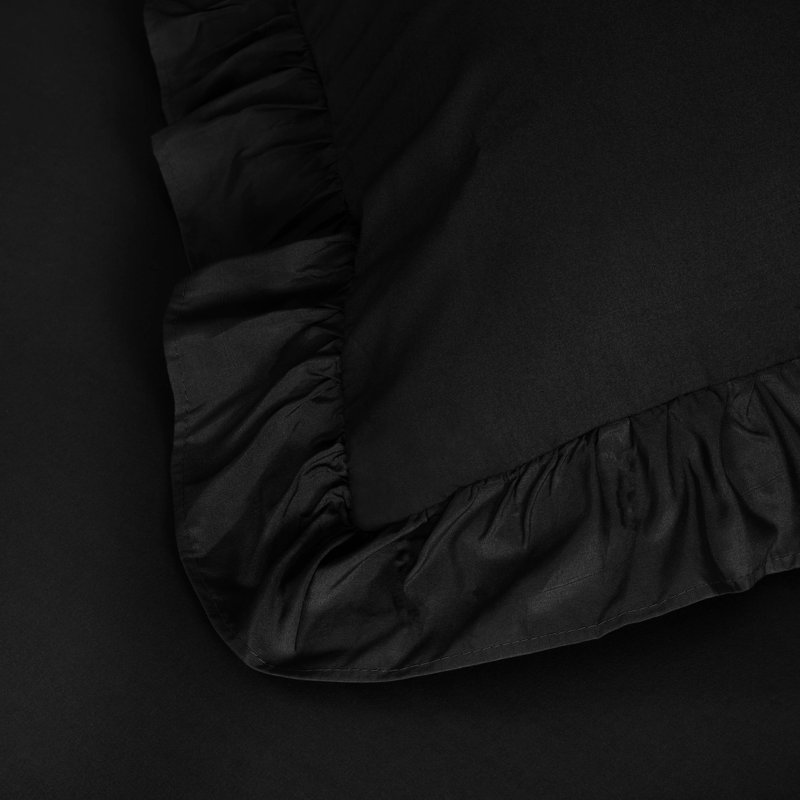 Jimi Microfiber Solid Colour Duvet Cover with Pillowcases Included, Kingsize, Black