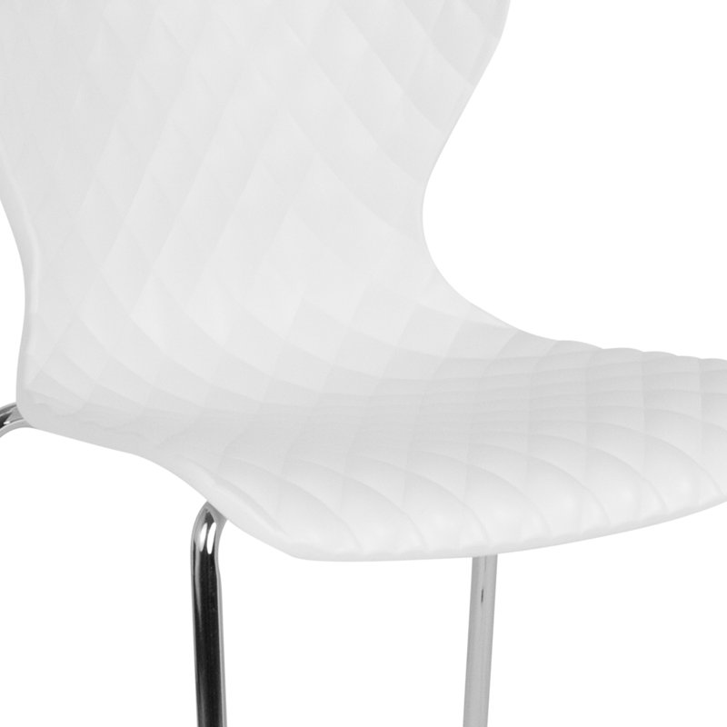 Lowell Modern Quilted White Metal Stackable Side Chair