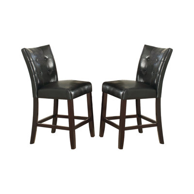 Chaise haute en cuir rembourrée (ensemble de 2)