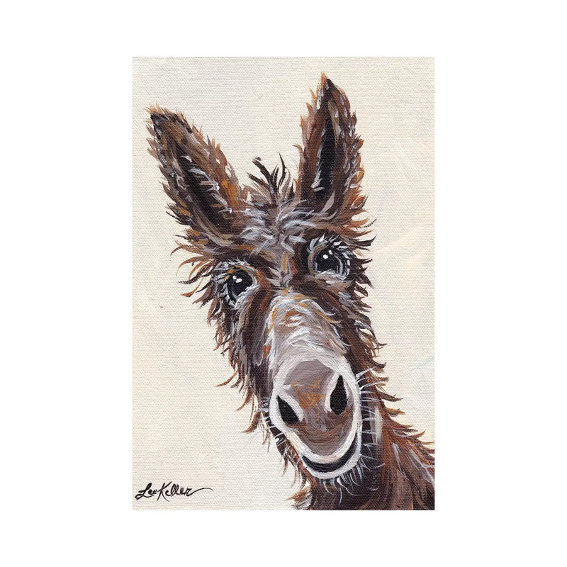 Rufus The Donkey On Cream by Hippie Hound Studios - Wrapped Canvas Print, 66.04 cm H x 45.72 cm W x 1.91 cm D