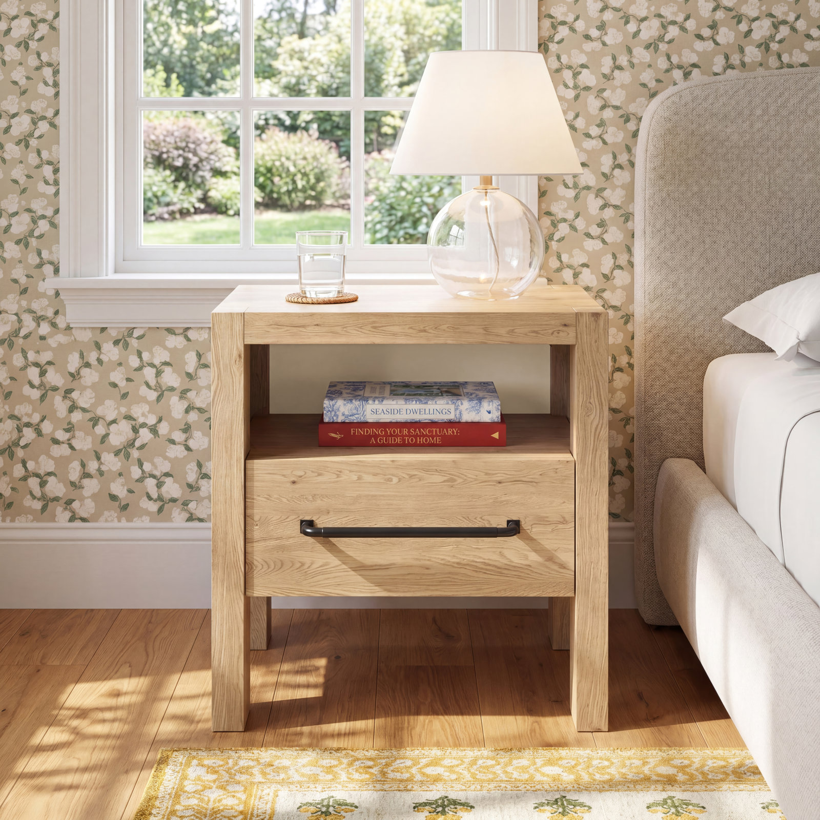 Laroche Oak Nightstand, Pale Oak