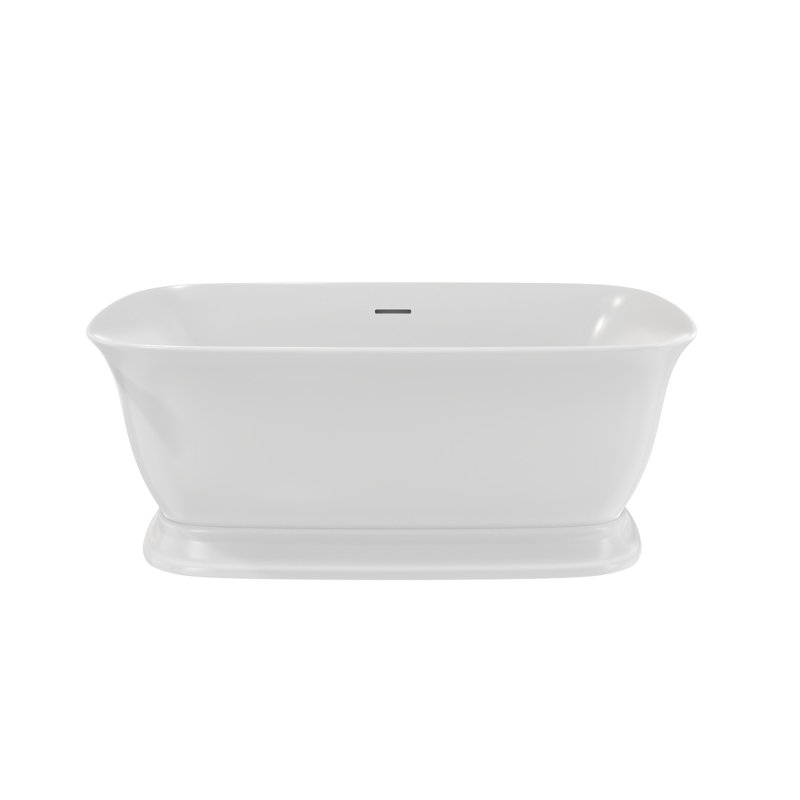Ascend 67 in. L x 31-1/2 in. W x 23-5/8 in. H Freestanding Acrylic Bathtub, Drain, Brushed Nickel