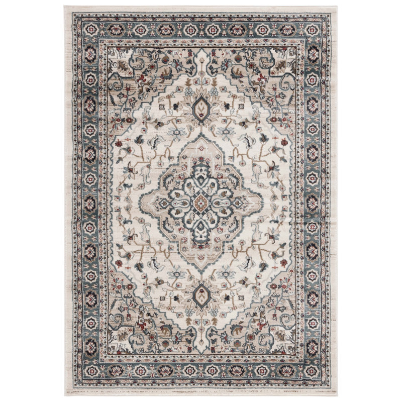 Lyndhurst Oriental Area Rug In Cream / Beige, Rectangle 183 x 274 cm