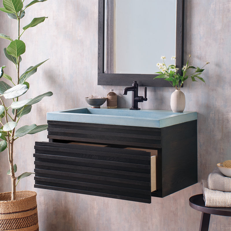 Winemaker 30" Floating Vanity in Charred Oak