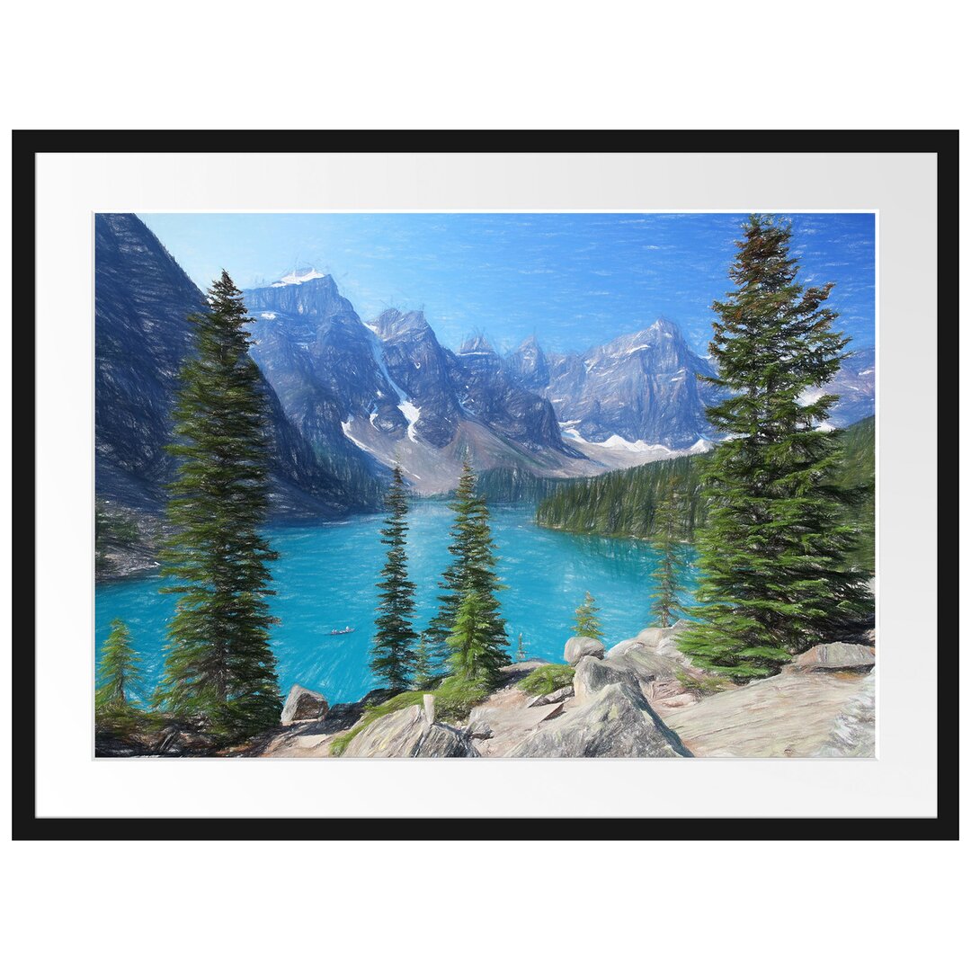 Gerahmtes Poster Moraine Lake kanadische Berge