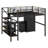 Alainah Full Metal Loft Bed With table set and wardrobe