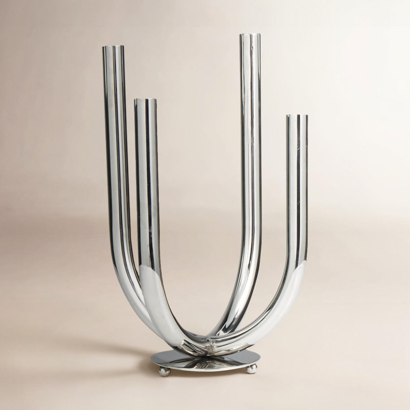 Bianca 15.3'' H Stainless Steel Tabletop Candelabra