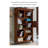 Rustic Solid Wood Display Bookcase with Decorative Painted Cabinets