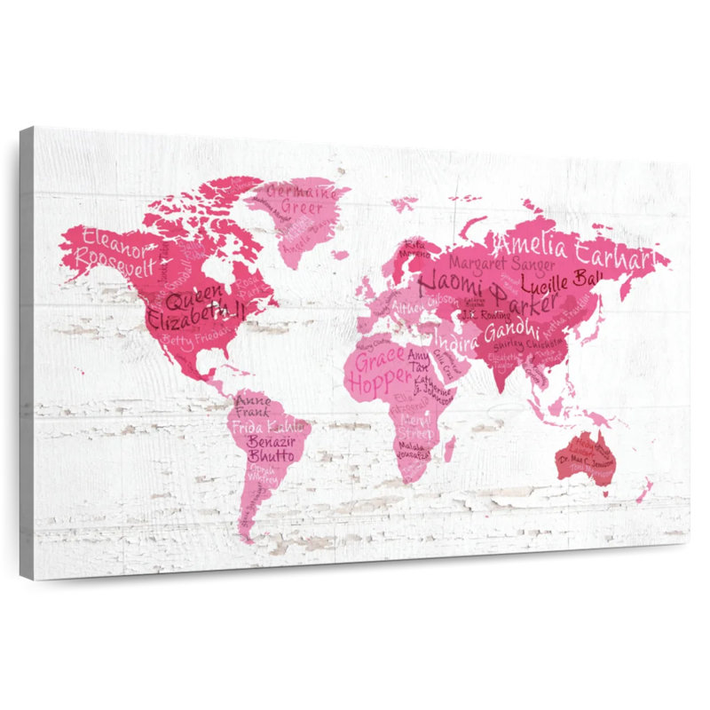 Iconic Females World Map, 24" H x 36" W