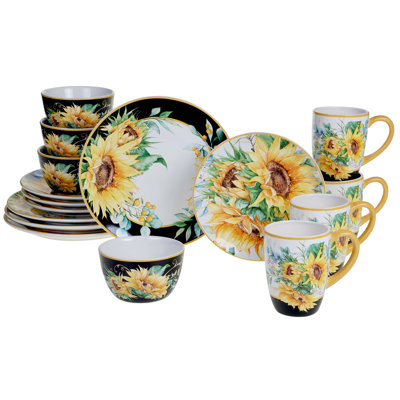 Certified International Sunflower Fields 16Pc Dinnerware Set