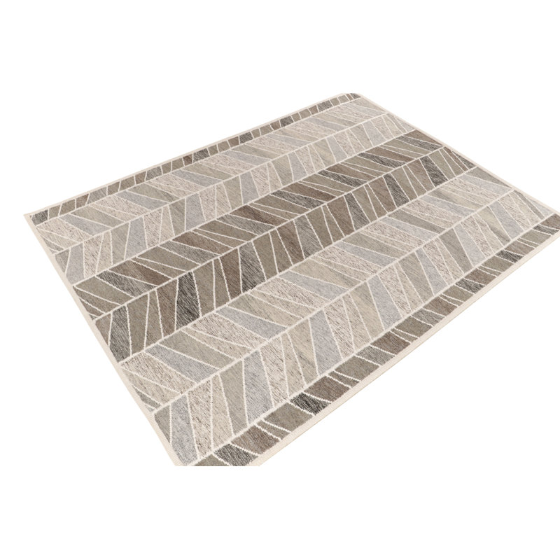 Scandinavian Wool Geometric Area Rug, Rectangle 14' x 20'