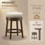 Tabouret de bar rembourré pivotant avec structure en bois massif et garniture cloutée-969459991-969460009
