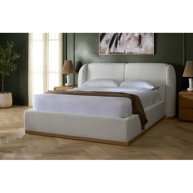 Martynia Boucle King Bed, Ivory, Queen