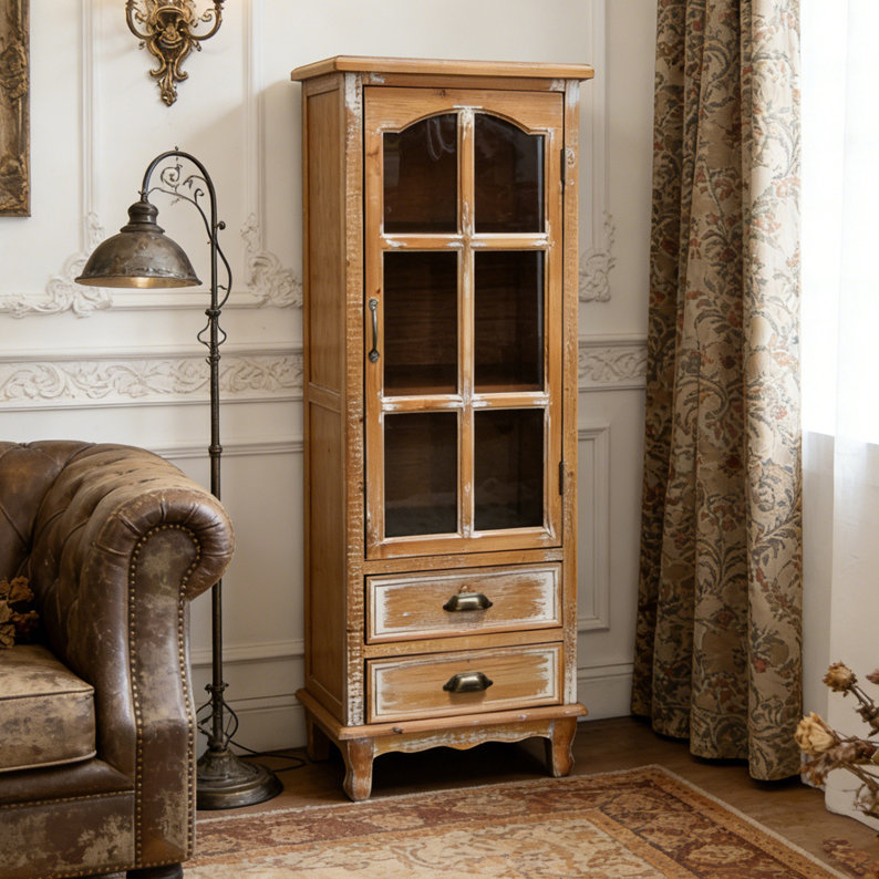 Armoire de rangement en bois rustique, Marron antique