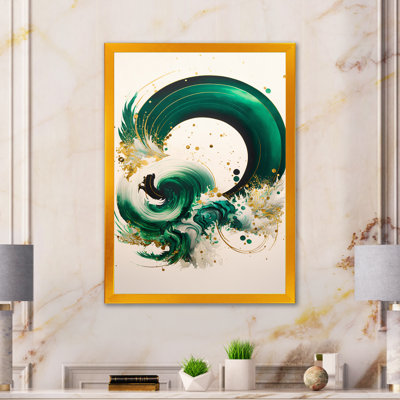 Green Glamour Swirl - Impression sur toile